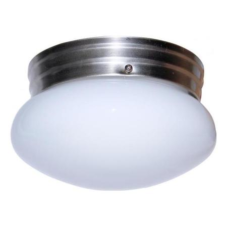 TRANS GLOBE One Light Brushed Nickel Opal Mushroom Glass Mushroom Flush Mount PL-3618 BN